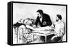 Dr Roussell of Geneva Giving a Woman a Direct Blood Transfusion from a Volunteer, 1882-null-Framed Stretched Canvas