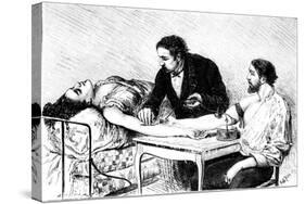 Dr Roussell of Geneva Giving a Woman a Direct Blood Transfusion from a Volunteer, 1882-null-Stretched Canvas