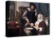 Dr.'s Visit (1657), Van Mieris As A Humorous Storyteller, Dr. Checks Pulse Of Lovesick Young Woman-Frans van Elder Mieris-Stretched Canvas