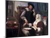 Dr.'s Visit (1657), Van Mieris As A Humorous Storyteller, Dr. Checks Pulse Of Lovesick Young Woman-Frans van Elder Mieris-Mounted Art Print