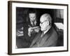 Dr. Sigmund Freud, Father of Psychoanalysis, Sitting with Man Who Is Taking Notes-null-Framed Premium Photographic Print