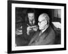 Dr. Sigmund Freud, Father of Psychoanalysis, Sitting with Man Who Is Taking Notes-null-Framed Premium Photographic Print