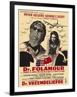 Dr. Strangelove, Belgian Movie Poster, 1964-null-Framed Art Print