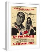 Dr. Strangelove, Belgian Movie Poster, 1964-null-Framed Art Print