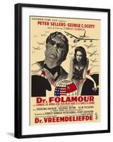 Dr. Strangelove, Belgian Movie Poster, 1964-null-Framed Art Print