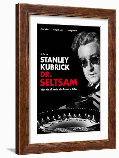 Dr. Strangelove, German Movie Poster, 1964-null-Framed Art Print