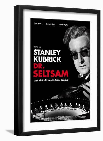 Dr. Strangelove, German Movie Poster, 1964-null-Framed Art Print