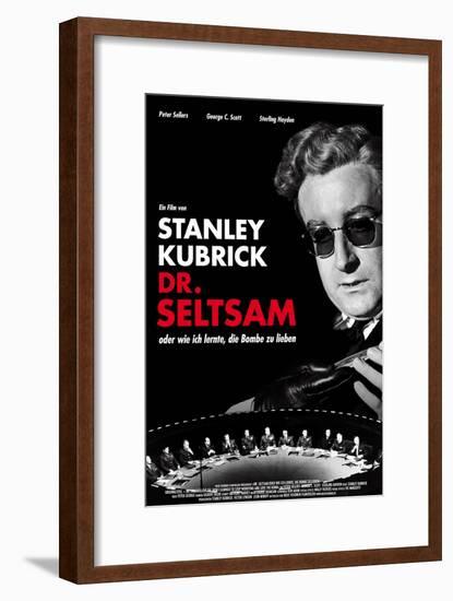 Dr. Strangelove, German Movie Poster, 1964-null-Framed Art Print