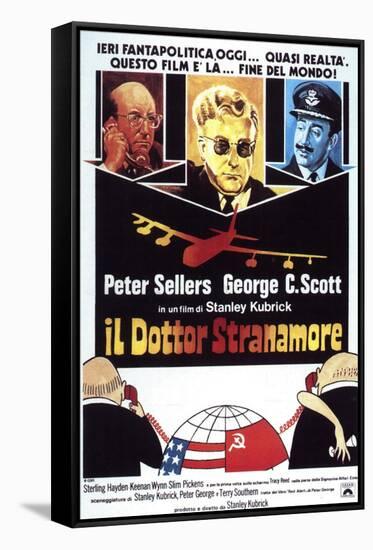 Dr. Strangelove, Italian Movie Poster, 1964-null-Framed Stretched Canvas