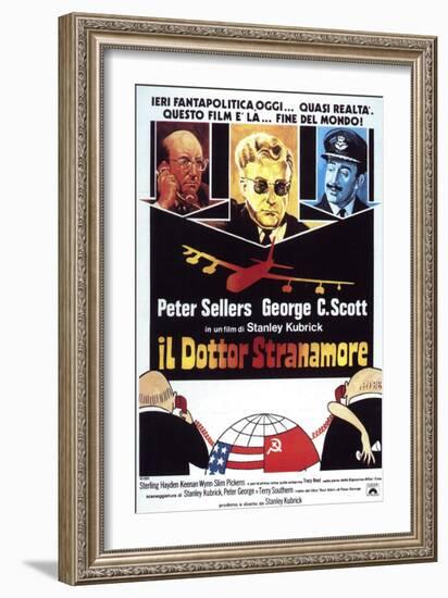 Dr. Strangelove, Italian Movie Poster, 1964-null-Framed Art Print