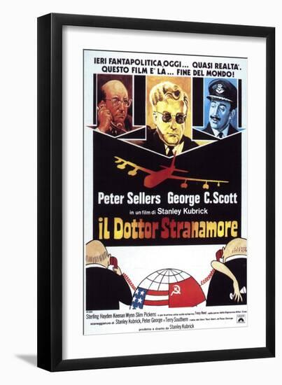 Dr. Strangelove, Italian Movie Poster, 1964-null-Framed Art Print