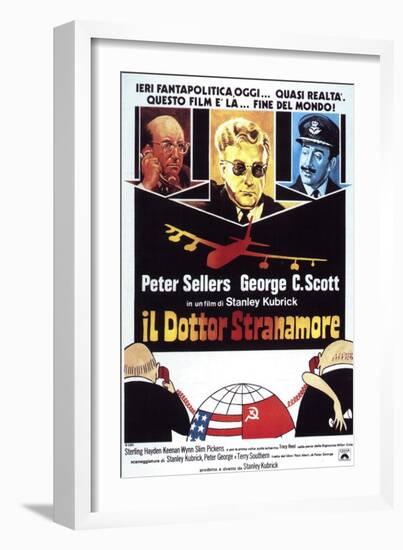 Dr. Strangelove, Italian Movie Poster, 1964-null-Framed Art Print