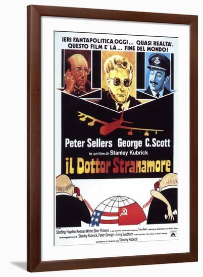 Dr. Strangelove, Italian Movie Poster, 1964-null-Framed Art Print