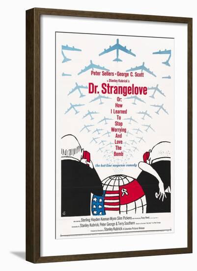 "Dr. Strangelove Or: How I Learned To Stop Worrying And Love the Bomb" 1964, by Stanley Kubrick-null-Framed Giclee Print