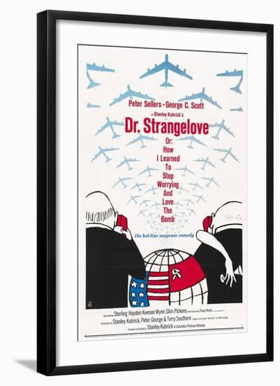 "Dr. Strangelove Or: How I Learned To Stop Worrying And Love the Bomb" 1964, by Stanley Kubrick-null-Framed Giclee Print