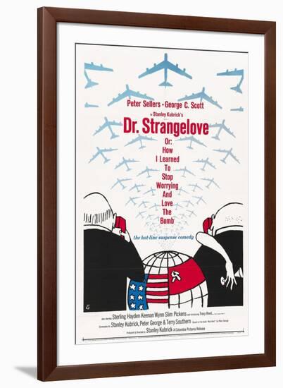 "Dr. Strangelove Or: How I Learned To Stop Worrying And Love the Bomb" 1964, by Stanley Kubrick-null-Framed Giclee Print