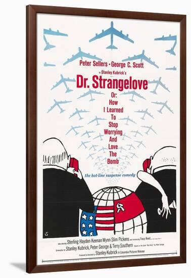 "Dr. Strangelove Or: How I Learned To Stop Worrying And Love the Bomb" 1964, by Stanley Kubrick-null-Framed Giclee Print