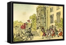 'Dr Syntax and the bees'-Thomas Rowlandson-Framed Stretched Canvas