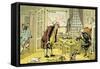 'Dr Syntax and the bookseller'-Thomas Rowlandson-Framed Stretched Canvas