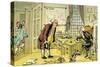 'Dr Syntax and the bookseller'-Thomas Rowlandson-Stretched Canvas