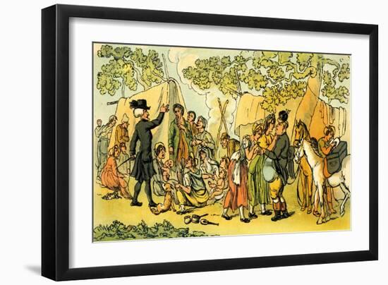 'Dr Syntax and the gypsies'-Thomas Rowlandson-Framed Giclee Print