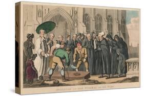 'Dr. Syntax at the Funeral of His Wife', 1820-Thomas Rowlandson-Stretched Canvas