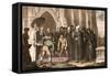 Dr Syntax at the Funeral of His Wife-Thomas Rowlandson-Framed Stretched Canvas