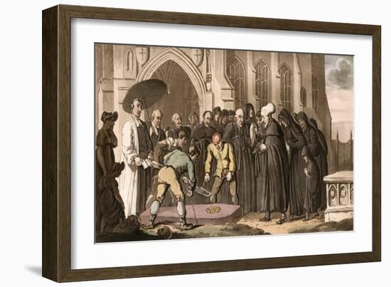 Dr Syntax at the Funeral of His Wife-Thomas Rowlandson-Framed Art Print