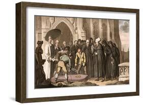 Dr Syntax at the Funeral of His Wife-Thomas Rowlandson-Framed Art Print