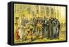 'Dr Syntax at the funeral of his wife'-Thomas Rowlandson-Framed Stretched Canvas
