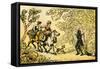 'Dr Syntax bound to a tree by highwaymen'-Thomas Rowlandson-Framed Stretched Canvas