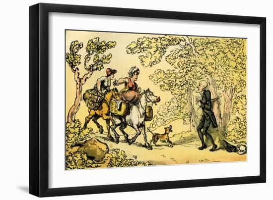 'Dr Syntax bound to a tree by highwaymen'-Thomas Rowlandson-Framed Giclee Print