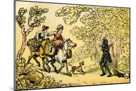 'Dr Syntax bound to a tree by highwaymen'-Thomas Rowlandson-Mounted Giclee Print