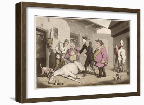 Dr Syntax, Death of Punch (His Horse)-Thomas Rowlandson-Framed Art Print