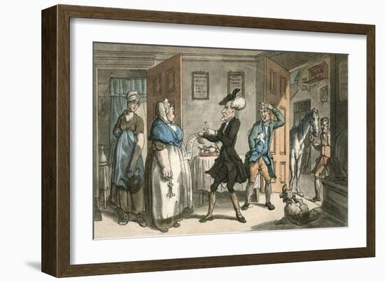 Dr Syntax Disputing His Bill with the Landlady-Thomas Rowlandson-Framed Art Print