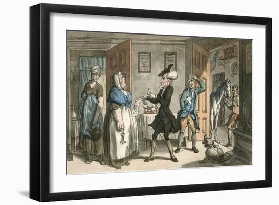 Dr Syntax Disputing His Bill with the Landlady-Thomas Rowlandson-Framed Art Print