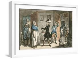 Dr Syntax Disputing His Bill with the Landlady-Thomas Rowlandson-Framed Art Print