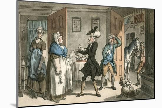 Dr Syntax Disputing His Bill with the Landlady-Thomas Rowlandson-Mounted Art Print