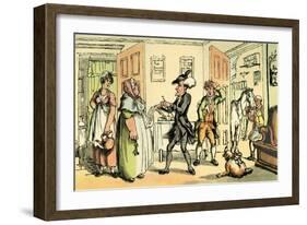 'Dr Syntax disputing his bill with the landlady'-Thomas Rowlandson-Framed Giclee Print