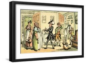 'Dr Syntax disputing his bill with the landlady'-Thomas Rowlandson-Framed Giclee Print