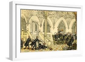 'Dr Syntax entertained at college'-Thomas Rowlandson-Framed Giclee Print