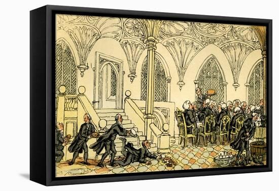 'Dr Syntax entertained at college'-Thomas Rowlandson-Framed Stretched Canvas