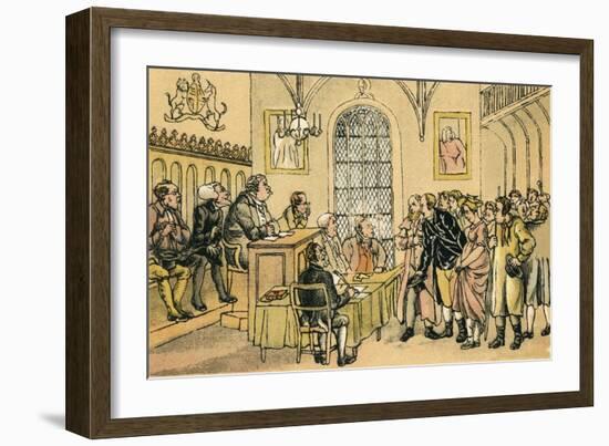 Dr Syntax in a Court of Justice-Thomas Rowlandson-Framed Art Print