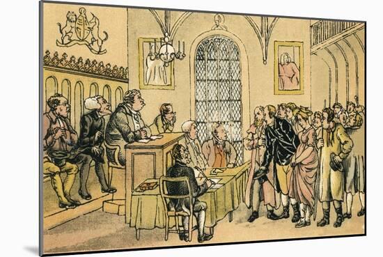 Dr Syntax in a Court of Justice-Thomas Rowlandson-Mounted Art Print