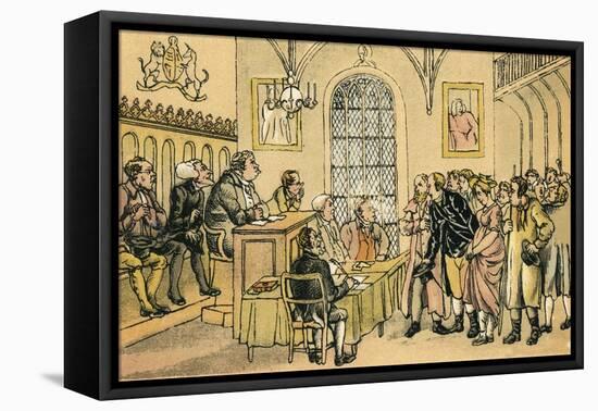 Dr Syntax in a Court of Justice-Thomas Rowlandson-Framed Stretched Canvas