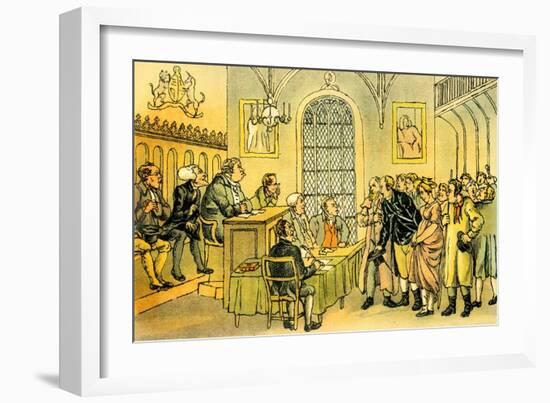 'Dr Syntax in a court of justice'-Thomas Rowlandson-Framed Giclee Print