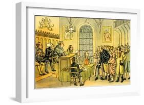 'Dr Syntax in a court of justice'-Thomas Rowlandson-Framed Giclee Print