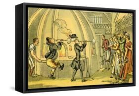 'Dr Syntax in the glass-house'-Thomas Rowlandson-Framed Stretched Canvas