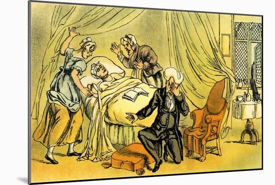 'Dr Syntax lamenting the loss of his wife'-Thomas Rowlandson-Mounted Giclee Print