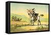 'Dr Syntax losing his way'-Thomas Rowlandson-Framed Stretched Canvas